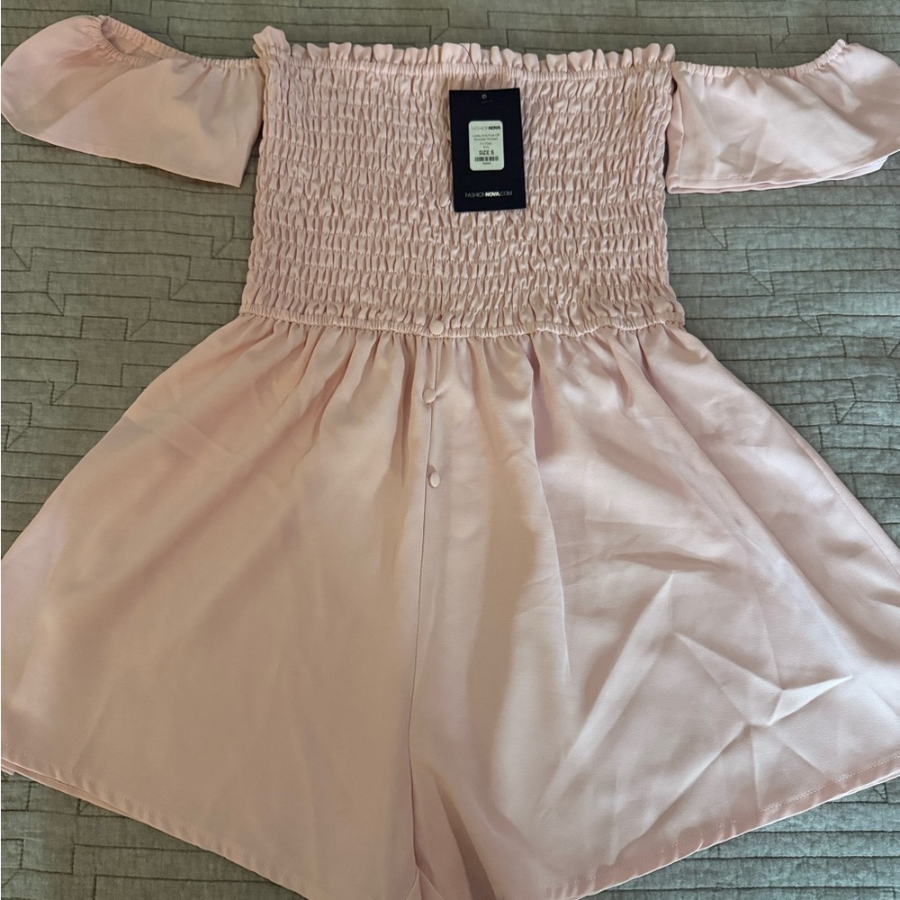 Pink Off-Shoulder women's Romper
